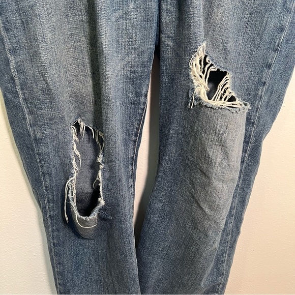 Express Mid-Rise Boyfriend Jean Medium Wash Distressed 14R - Picture 5 of 14